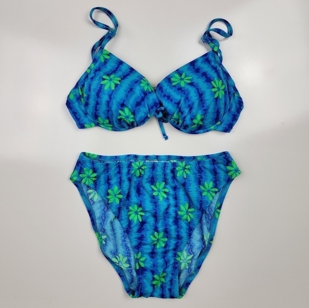 Vintage Endless Sun Floral High Cut Bikini Small